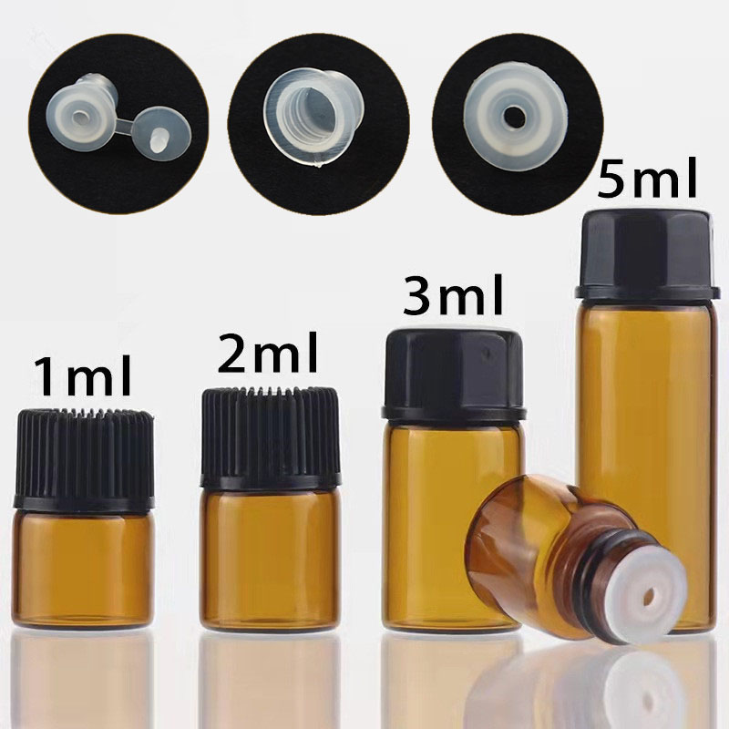 Amber Musk Oil - 10x 100x1/2/3/5/10ml mini âmbar vazio conta-gotas